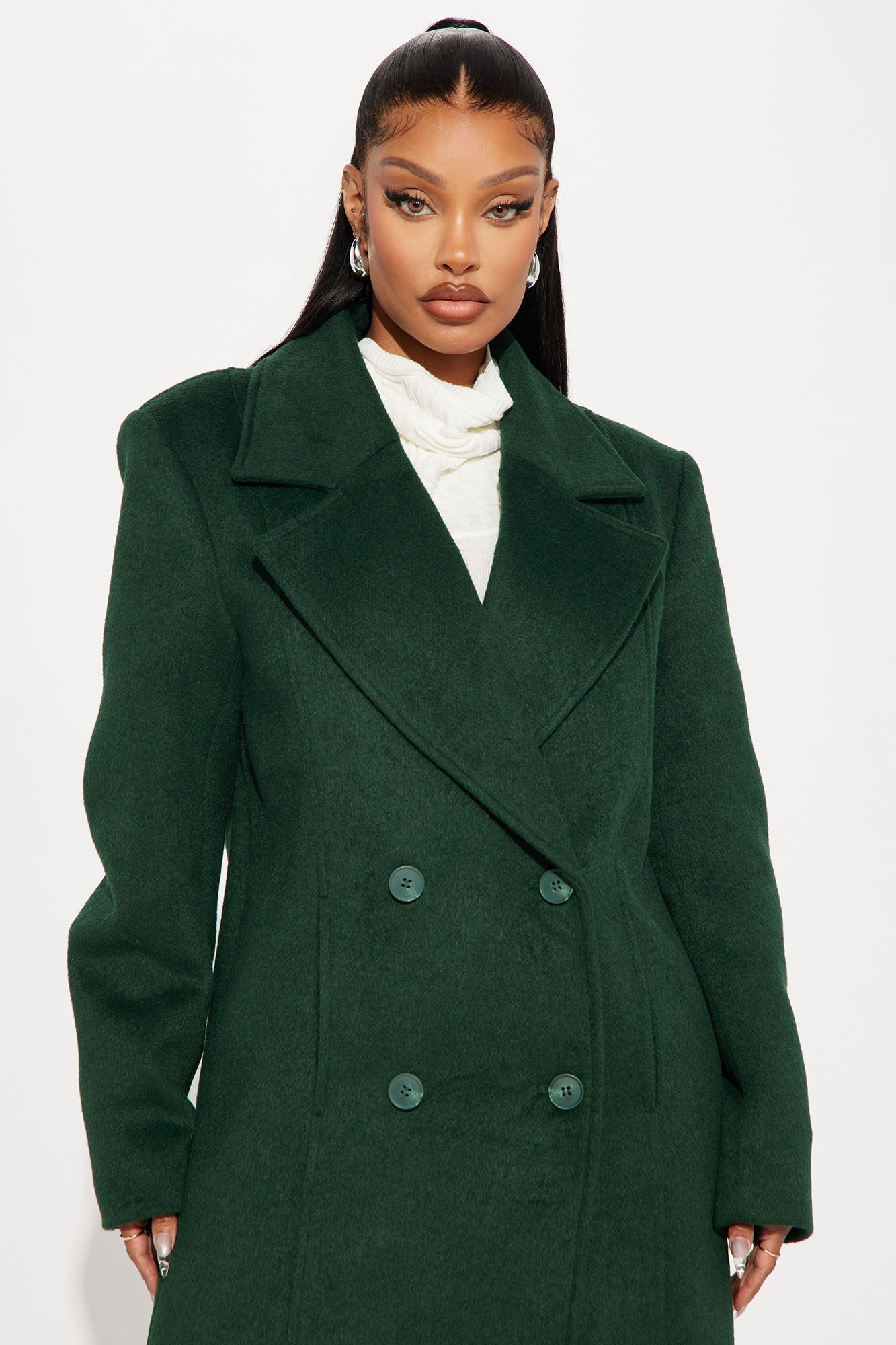 Melonie Wool Trench Coat - Hunter