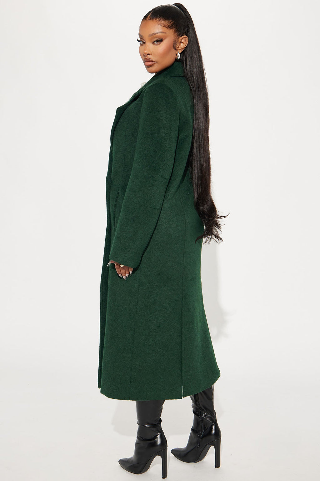 Melonie Wool Trench Coat - Hunter