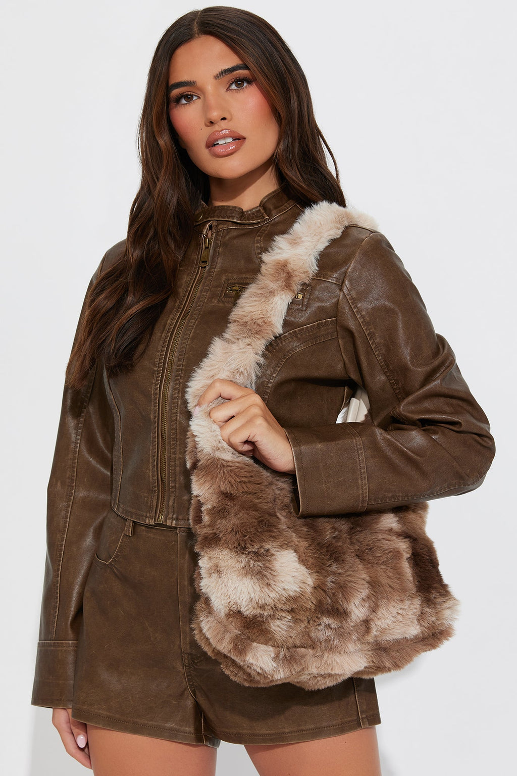 Cuddly Cub Tote Handbag - Brown/combo