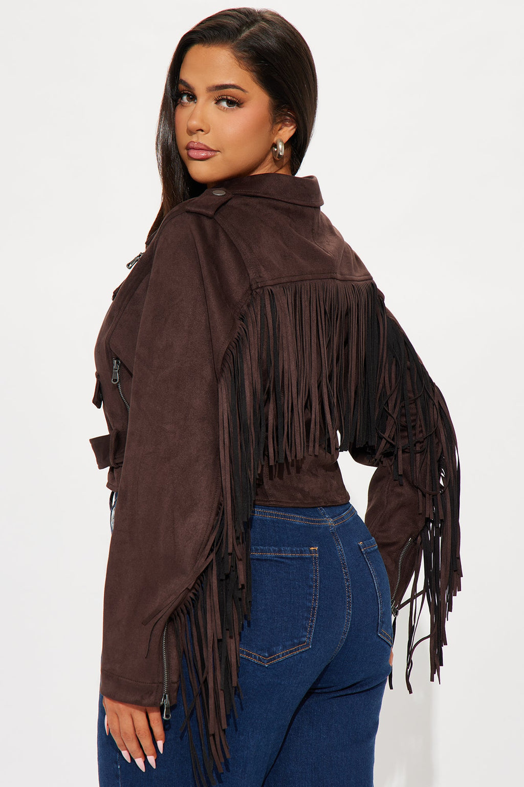 Wild West Connection Fringe Moto Jacket - Brown