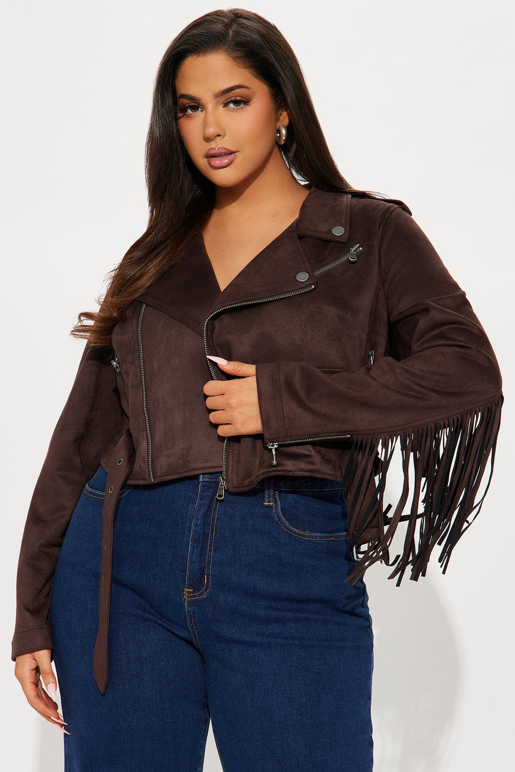 Wild West Connection Fringe Moto Jacket - Brown
