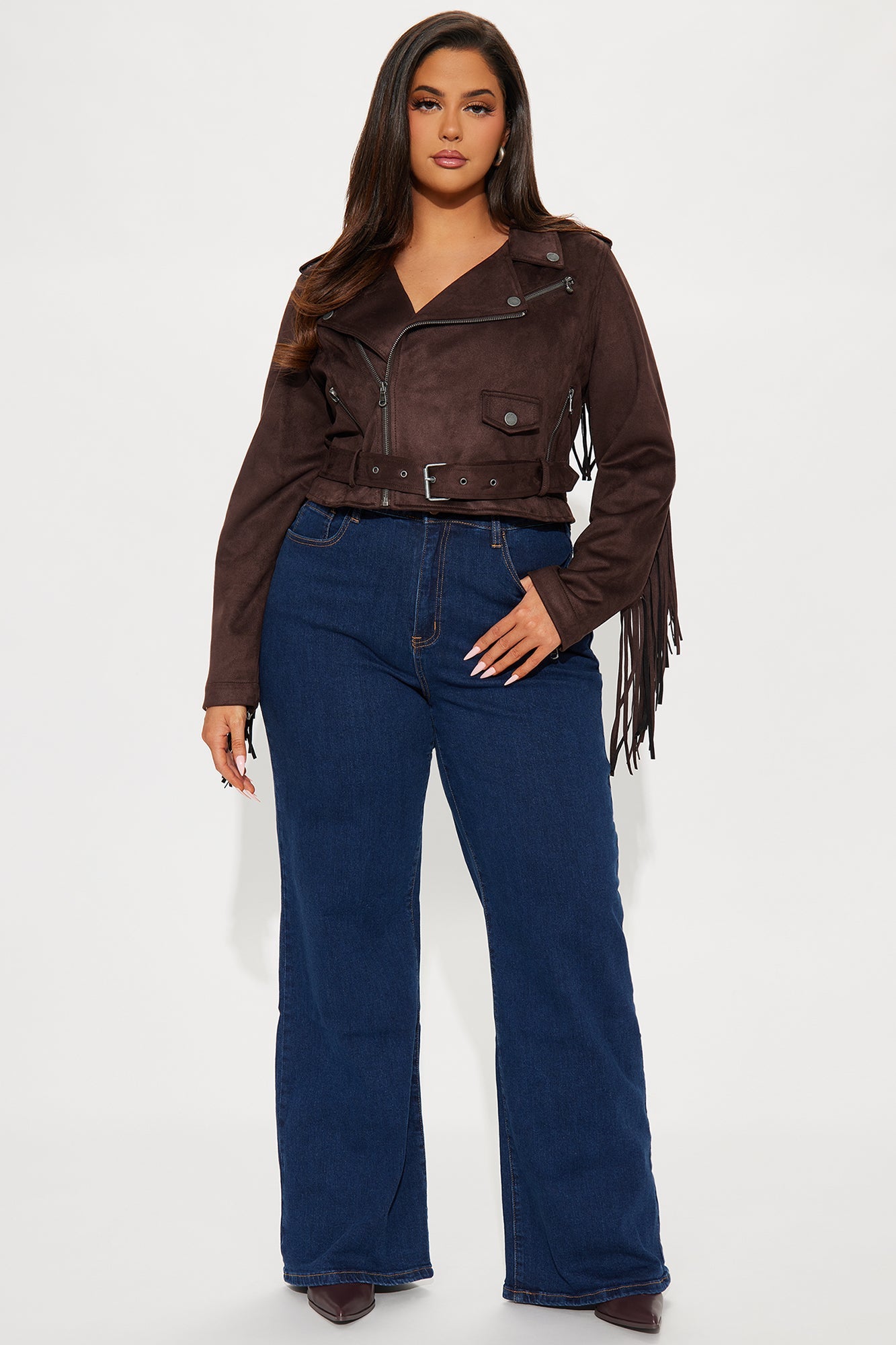Wild West Connection Fringe Moto Jacket - Brown