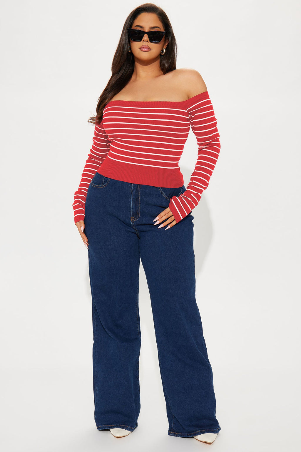 Hamptons Weekend Striped Sweater - Red/White