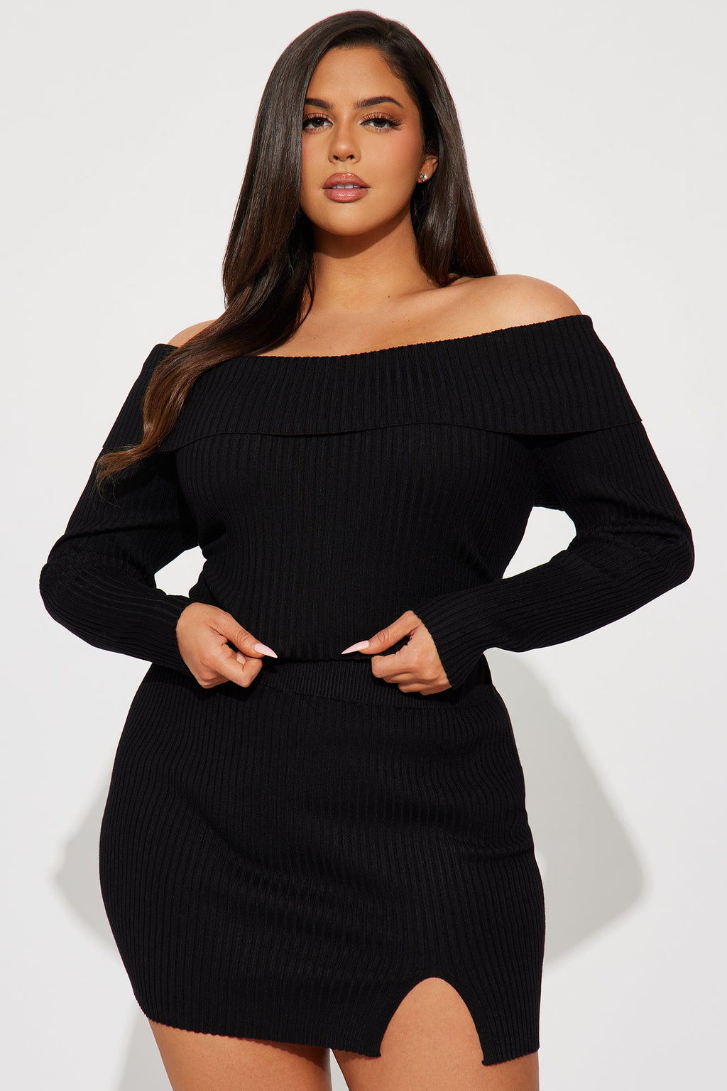 Maybe Tomorrow Sweater Skirt Set - Black