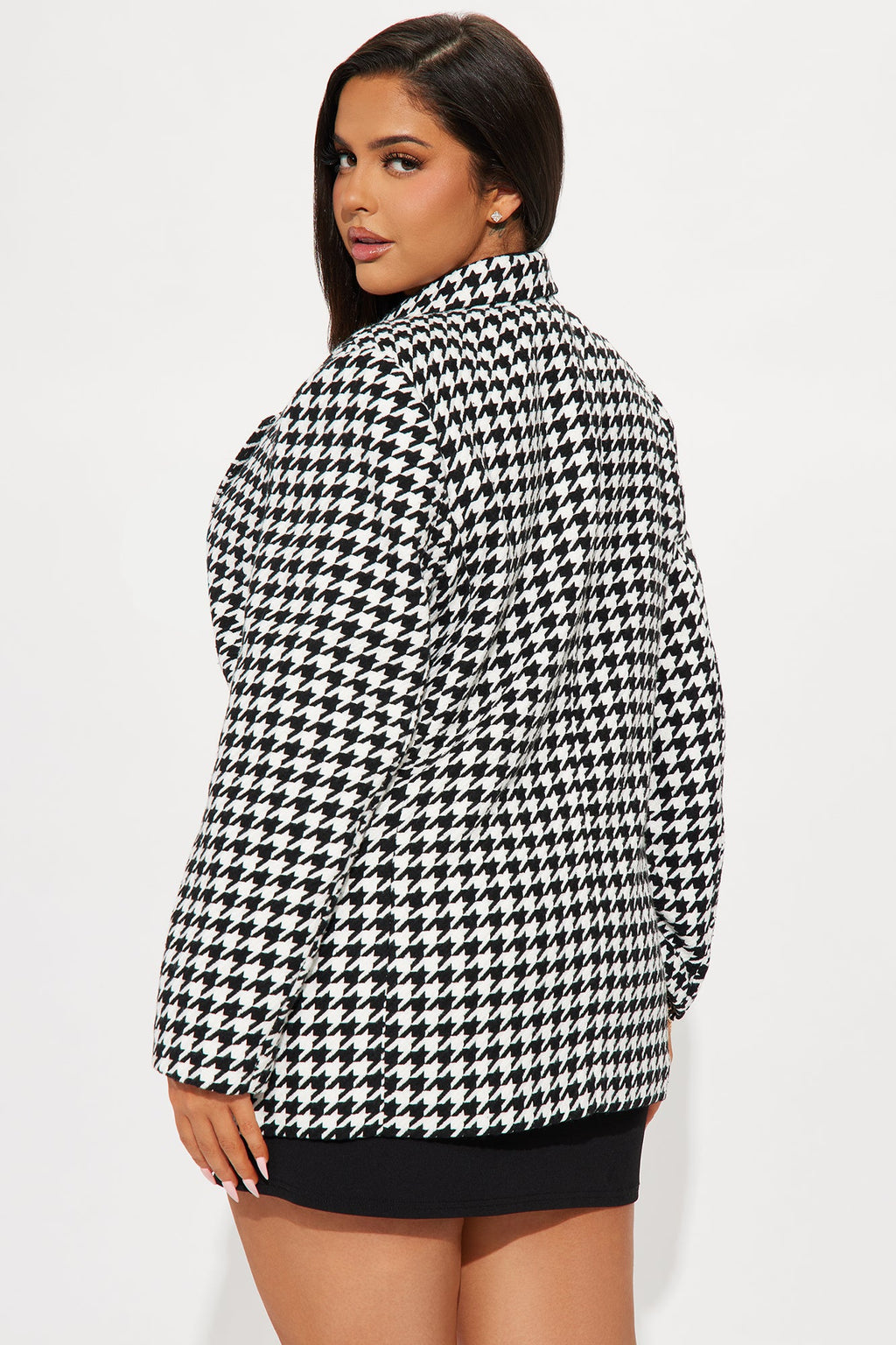 Not So Polite Houndstooth Blazer - Black/White