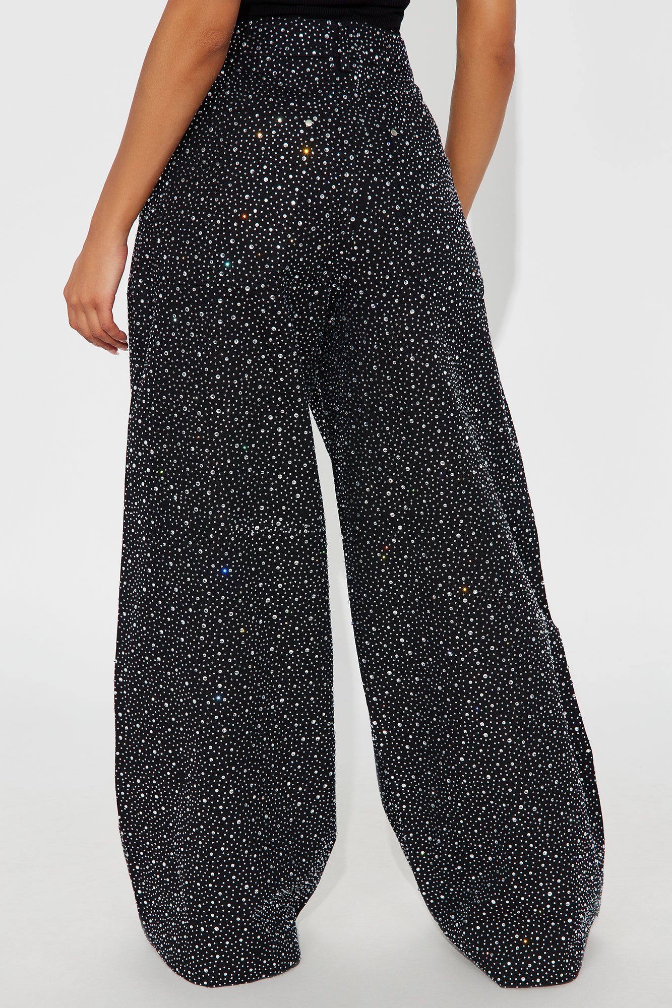 Let It Shine Sequin Wide Leg Jean - Black
