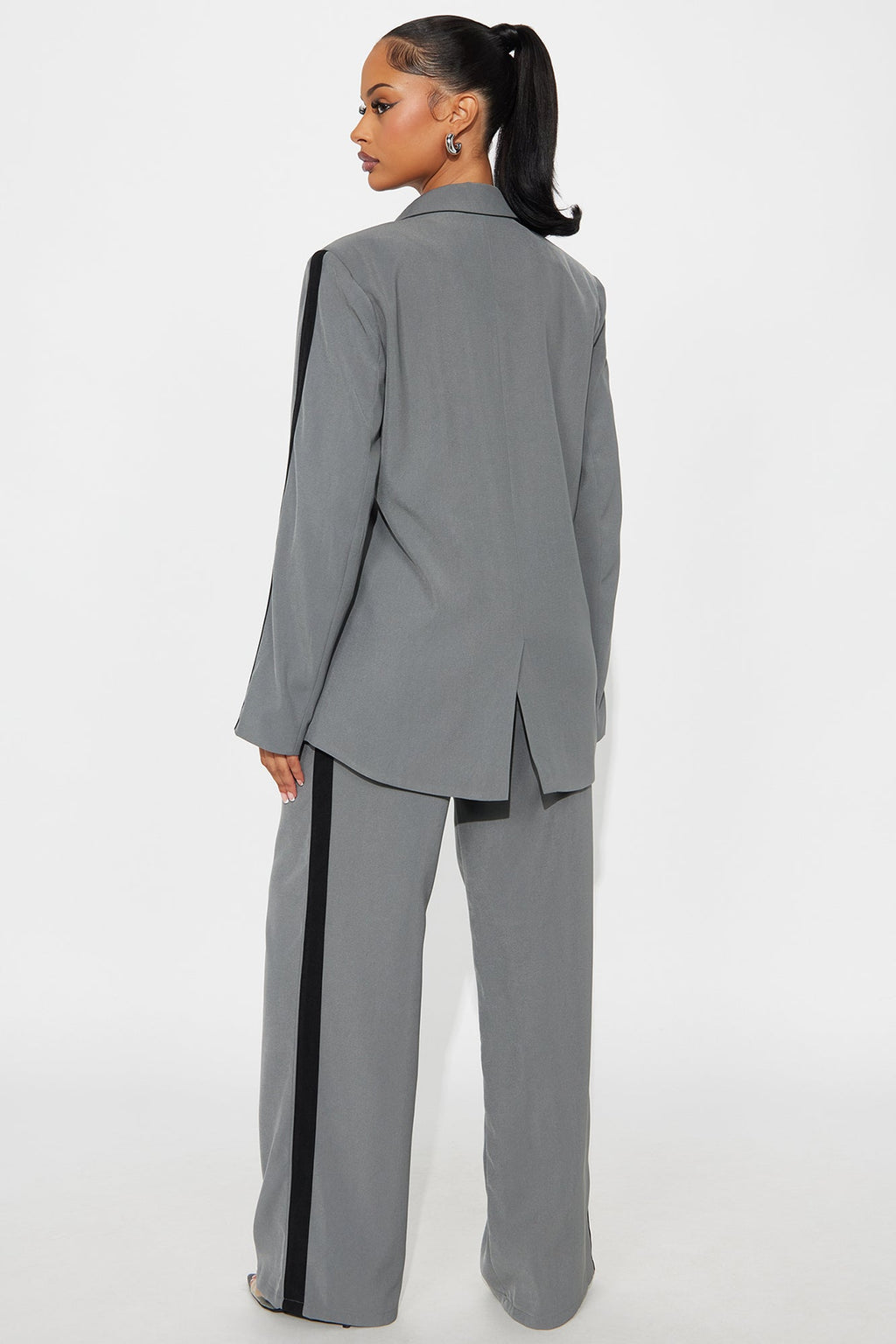 Power Ceo Blazer Pant Set - Grey/Black