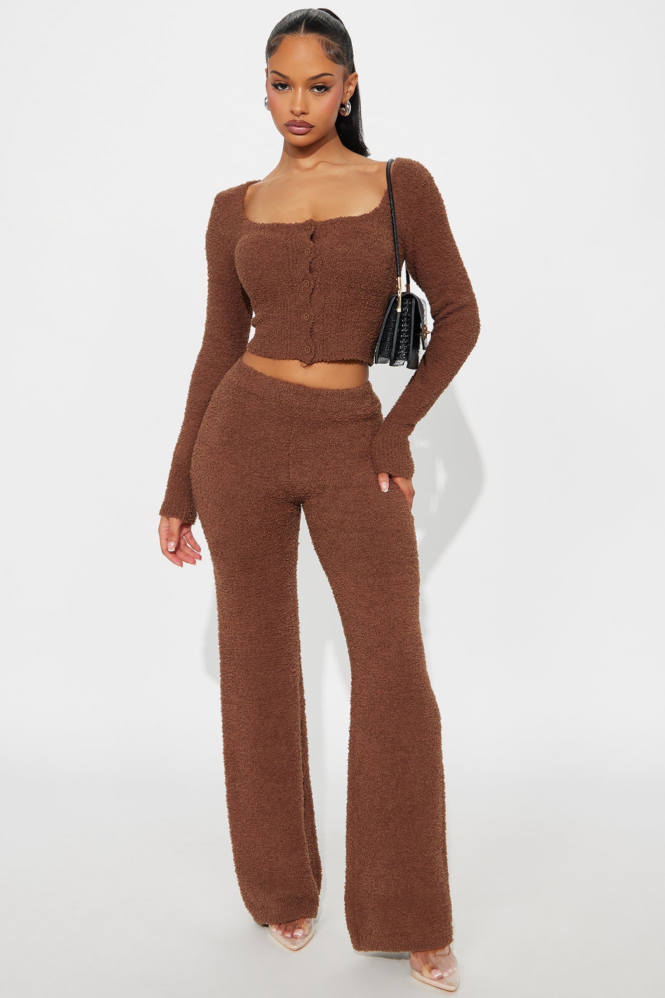 Lana Cozy Sweater Pant Set - Mocha