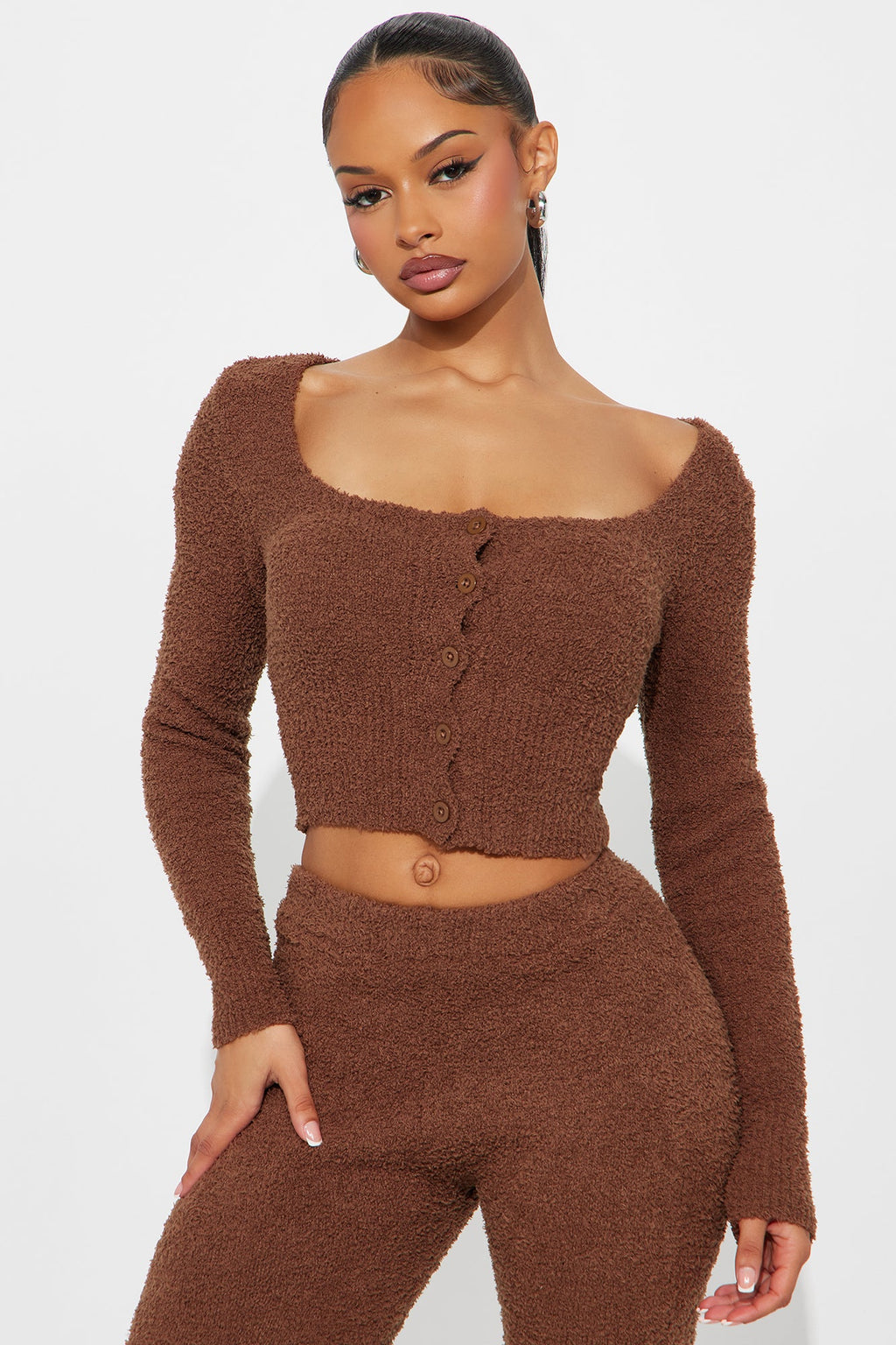 Lana Cozy Sweater Pant Set - Mocha