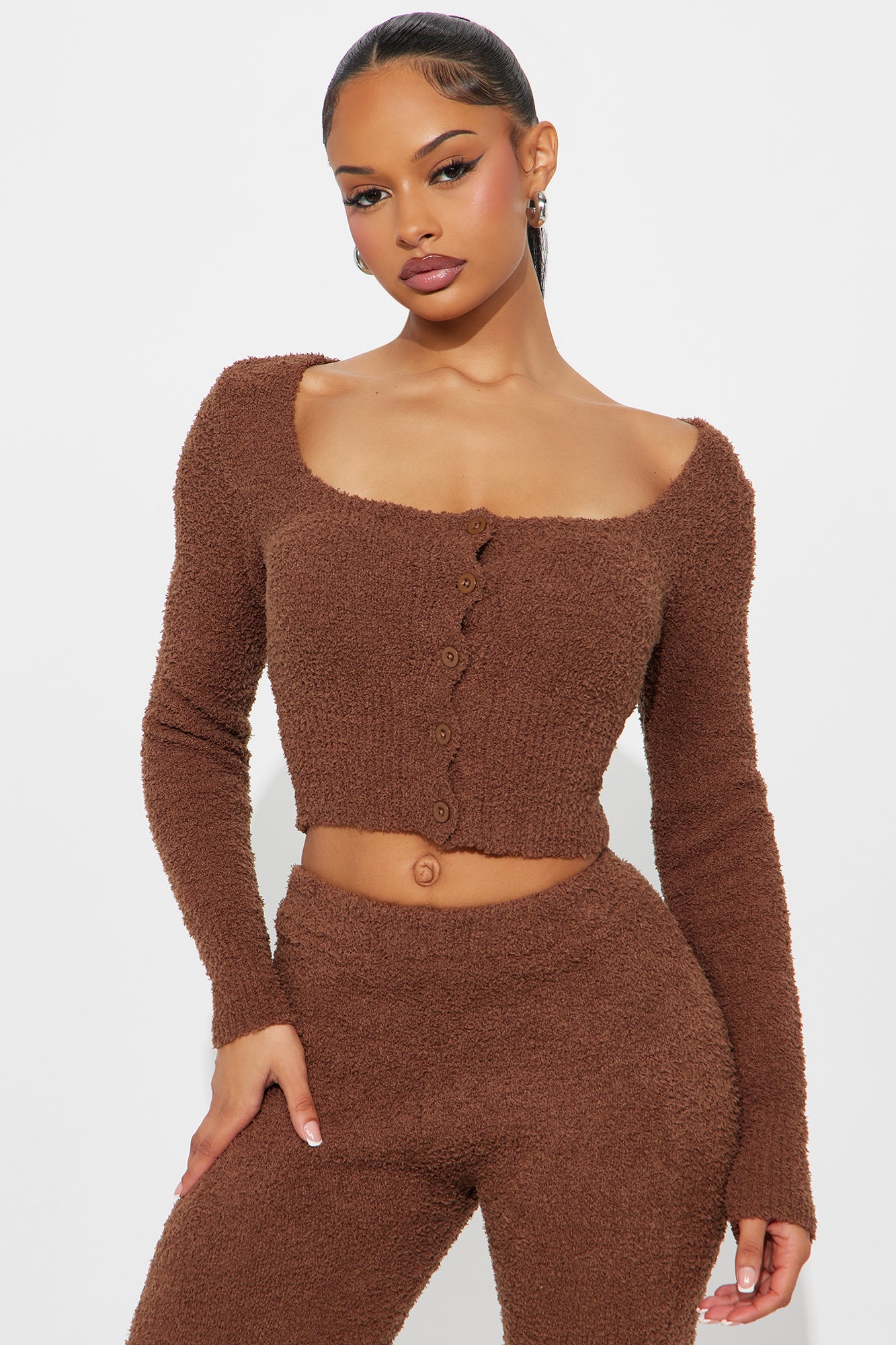Lana Cozy Sweater Pant Set - Mocha