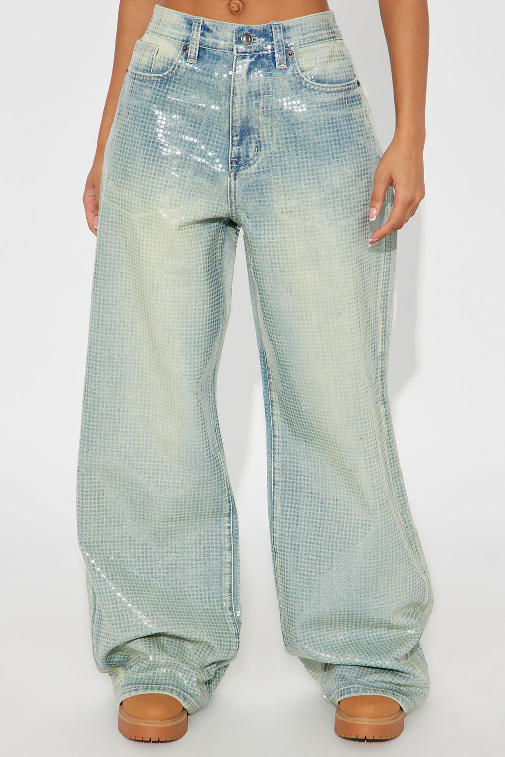 Shine On Tinted Wide Leg Jean - Vintage Wash