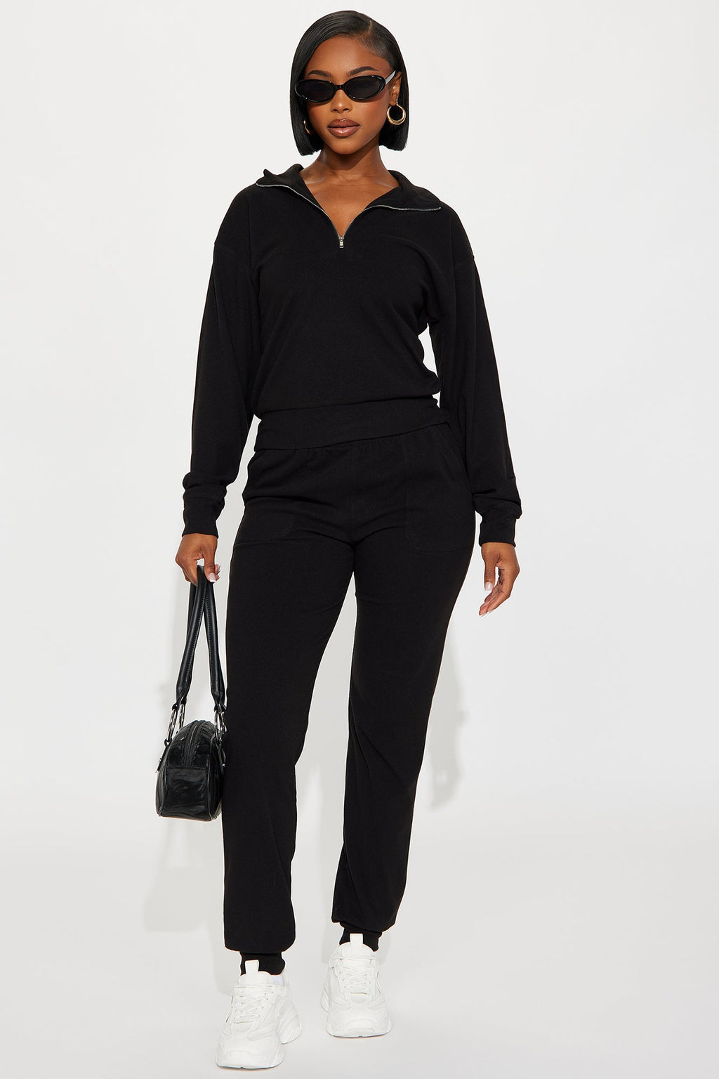 Gianna Ribbed Jogger Set - Black