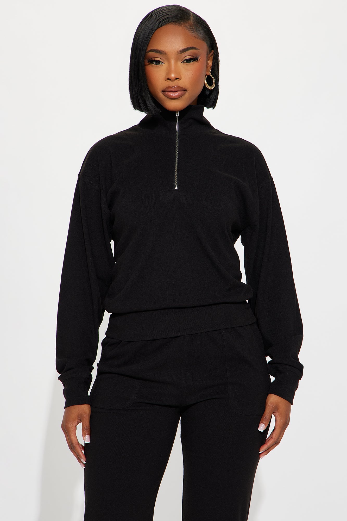 Gianna Ribbed Jogger Set - Black