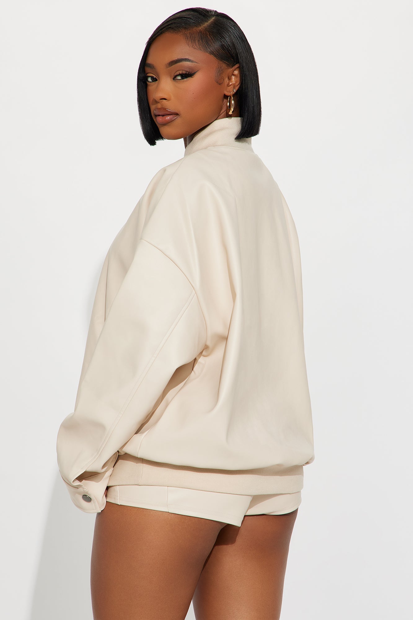 Kelis Oversized Bomber Jacket - Tan