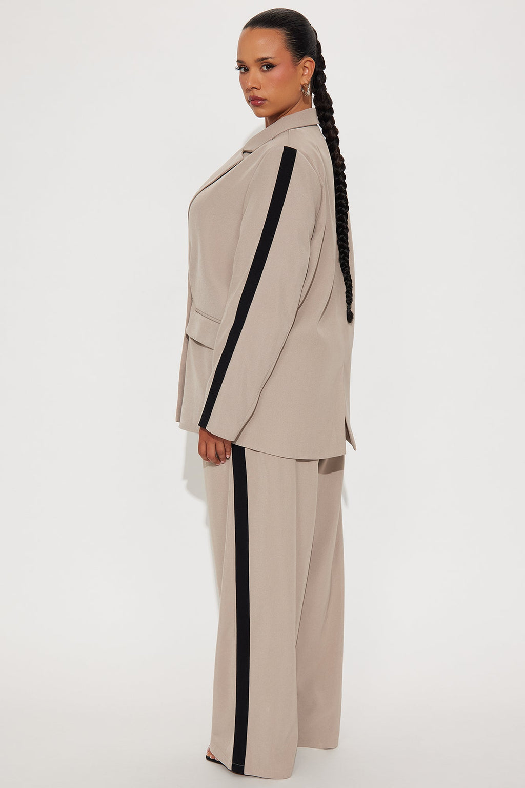 Power Ceo Blazer Pant Set - Taupe/combo