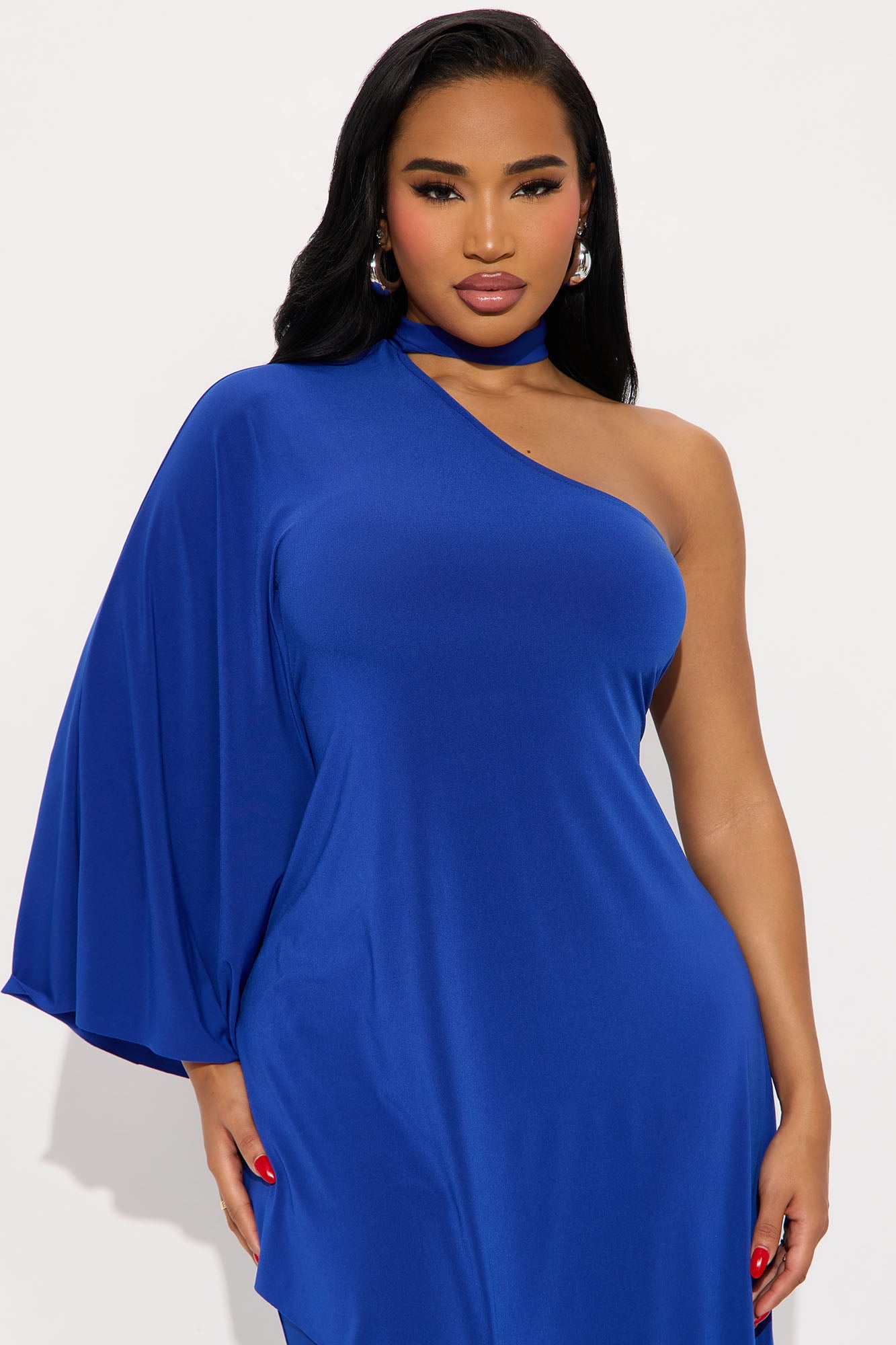 Draped Devotion One Shoulder Pant Set  - Royal