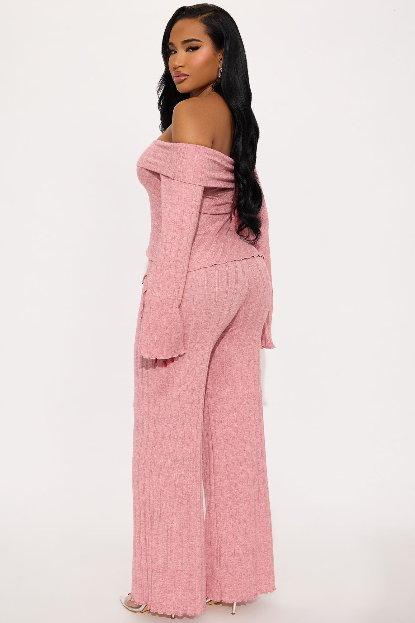 Kaia Off Shoulder Pant Set - Mauve