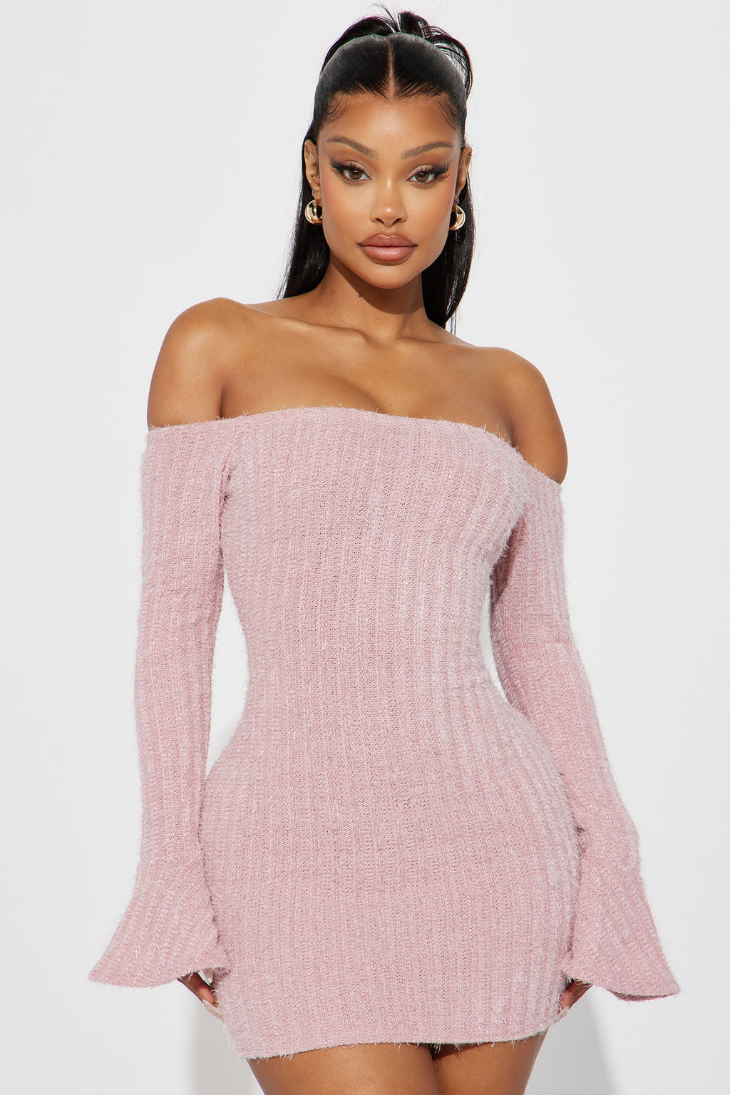 Mile High Sweater Mini Dress - Mauve
