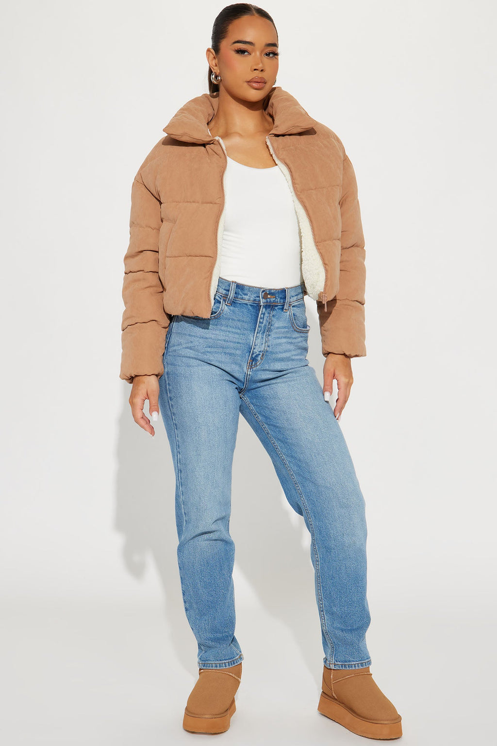 Too Hot To Handle Puffer Jacket - Camel