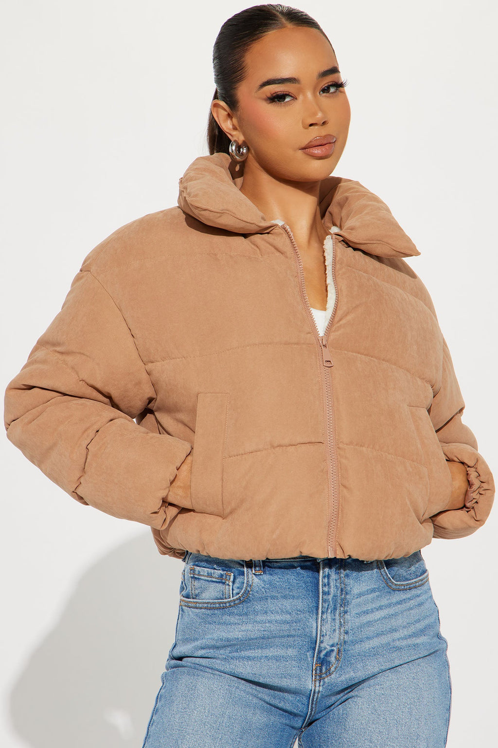 Too Hot To Handle Puffer Jacket - Camel