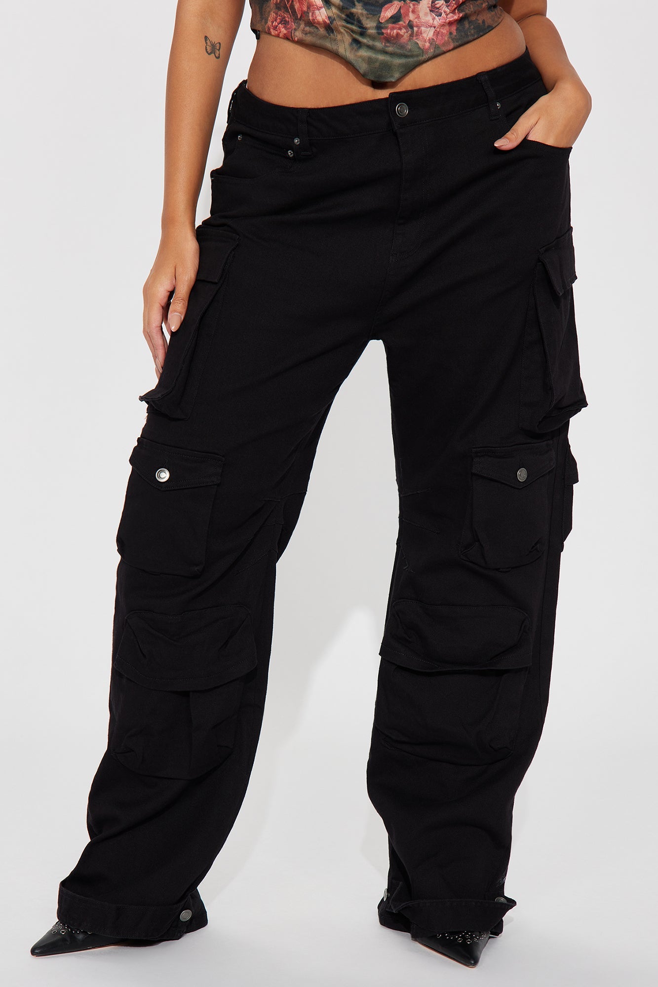 Courtney Cargo Jeans - Black