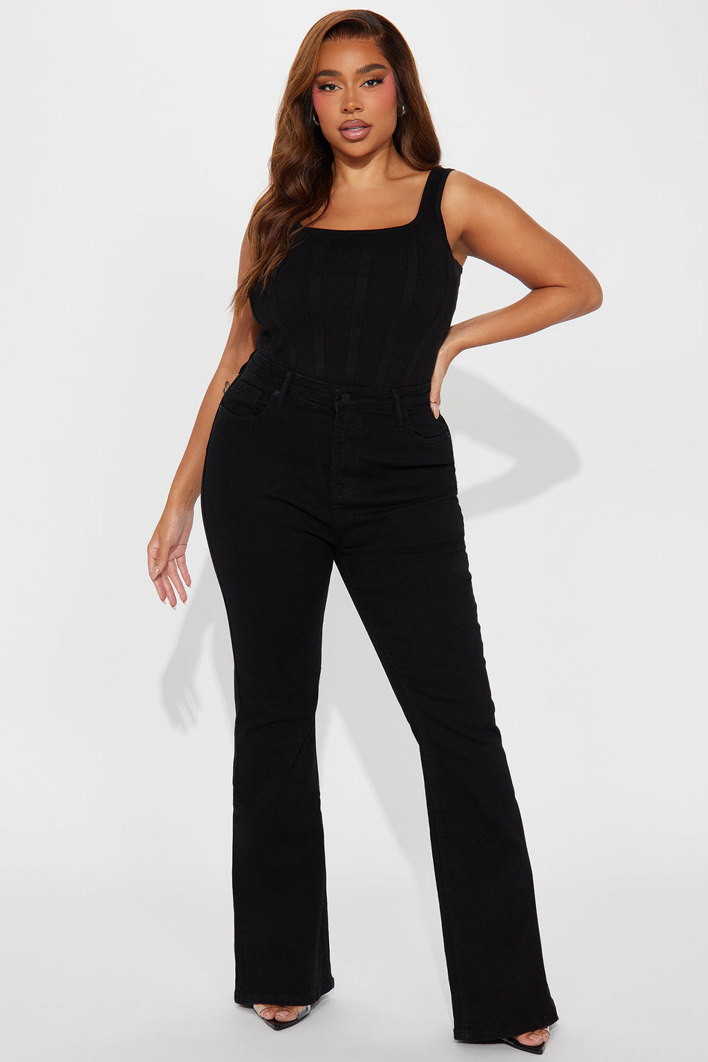 Harper Sculpting Stretch Flare Jeans - Black
