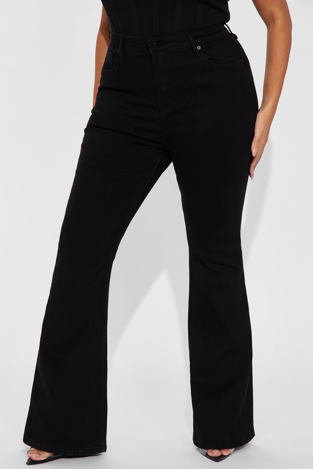 Harper Sculpting Stretch Flare Jeans - Black