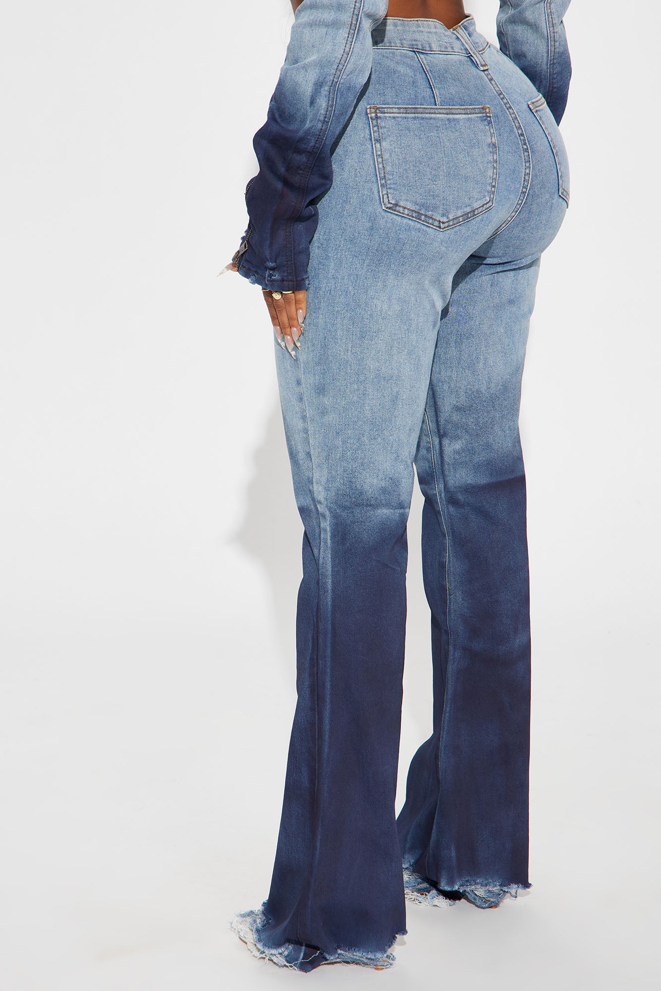 Out Of Reach Ombre Straight Leg Jeans - Medium Wash