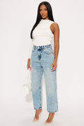 Deep Love Straight Leg Ankle Jeans - Light Wash