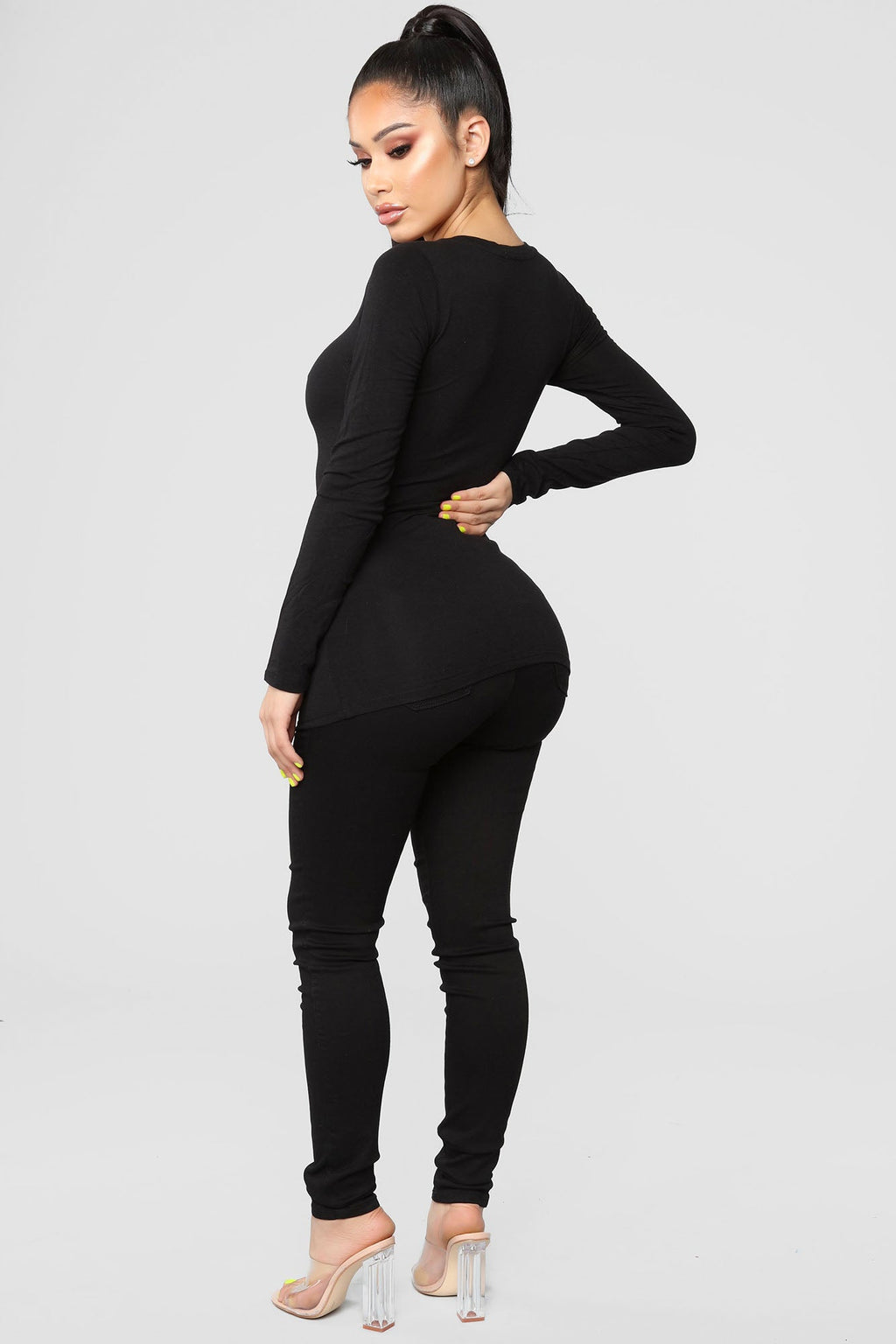 Briana Long Sleeve Top - Black