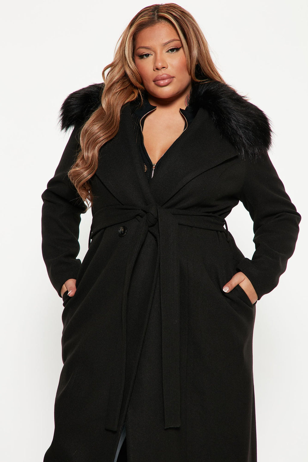 I'm A Goddess Trench Coat - Black