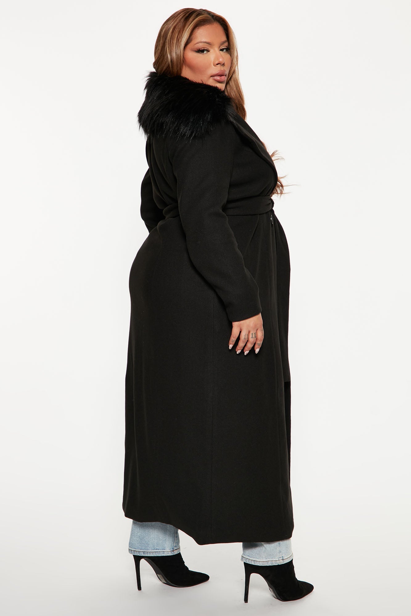 I'm A Goddess Trench Coat - Black