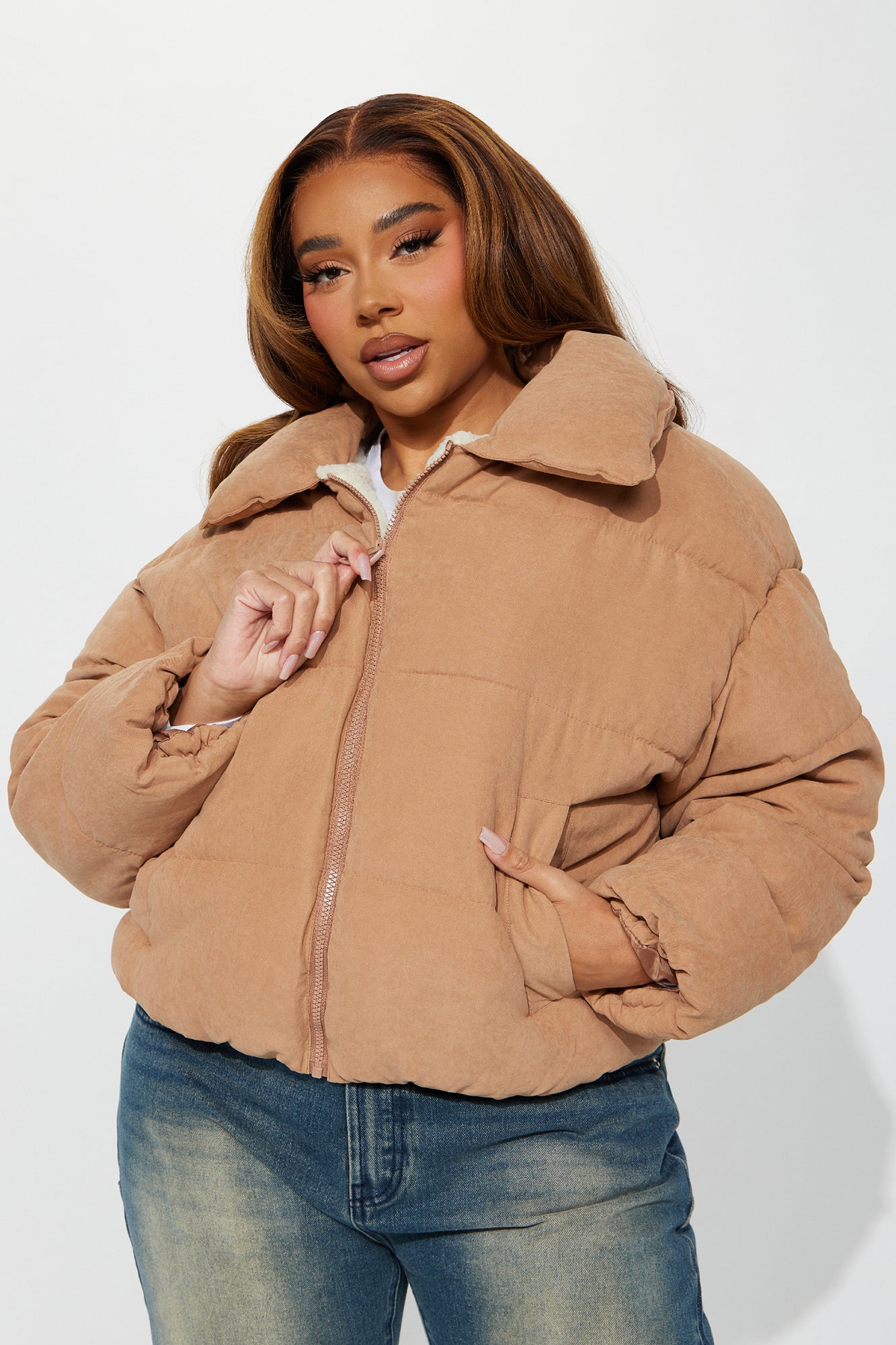 Too Hot To Handle Puffer Jacket - Camel
