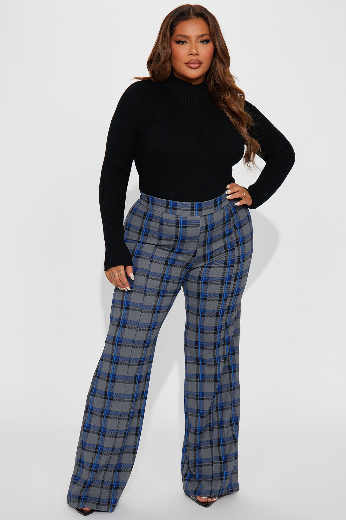 Victoria High Waisted Dress Pant - Grey/combo