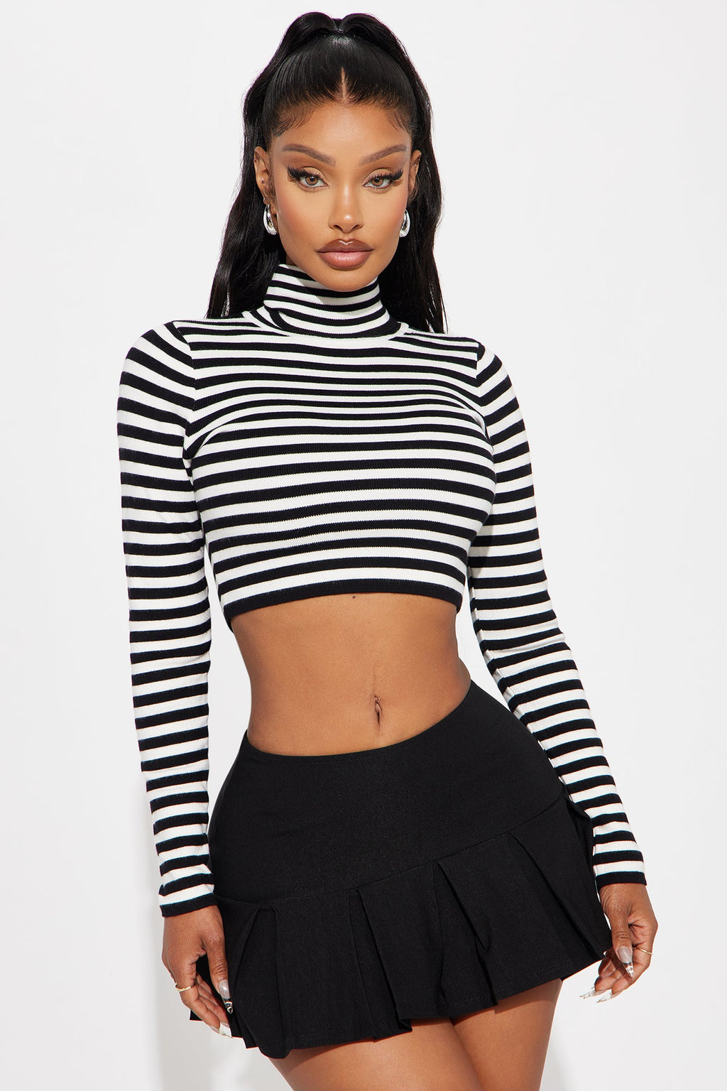 Henrietta Turtleneck Sweater - Black/White