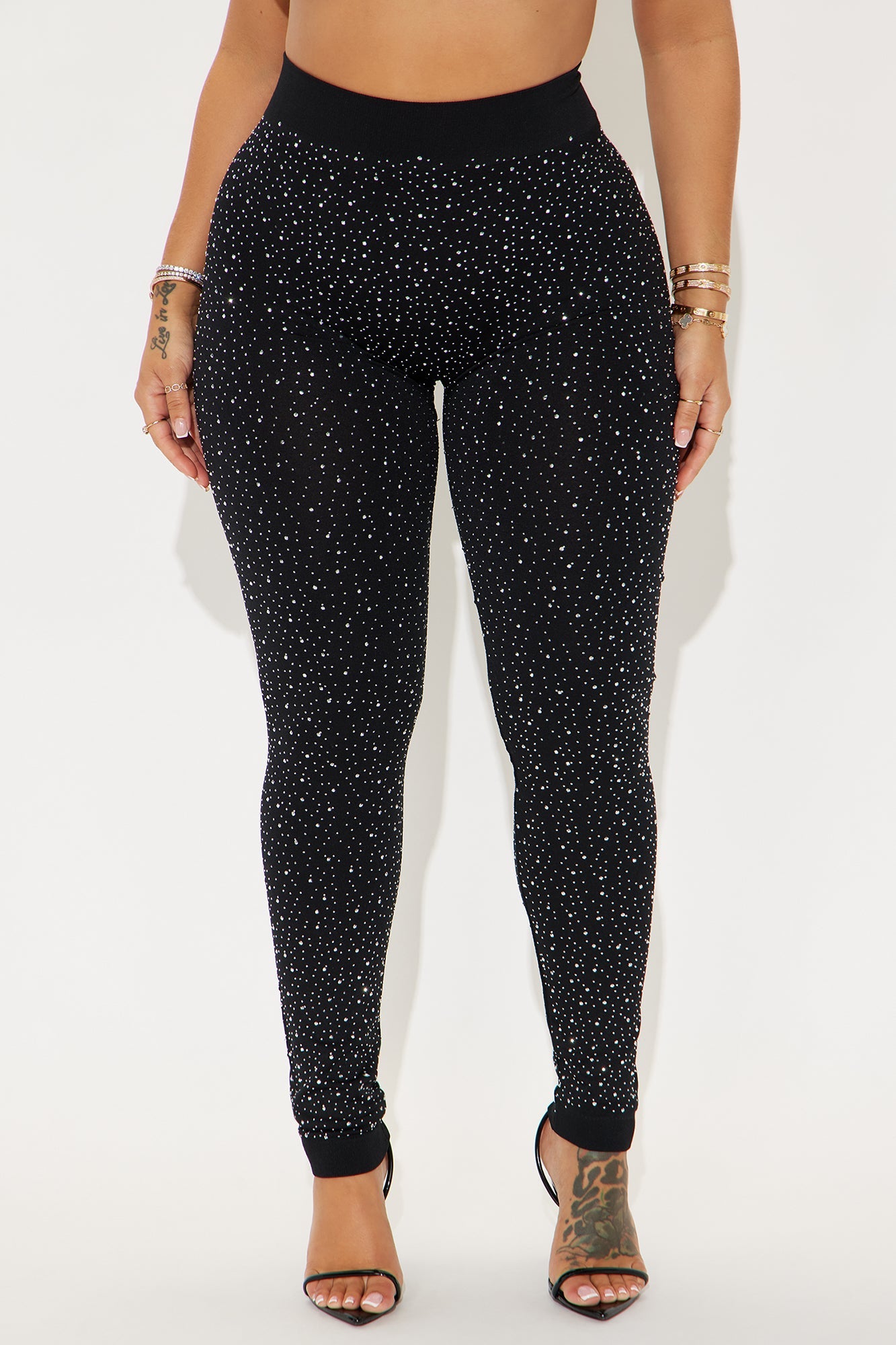 All That Glitters Embellished Legging - Black