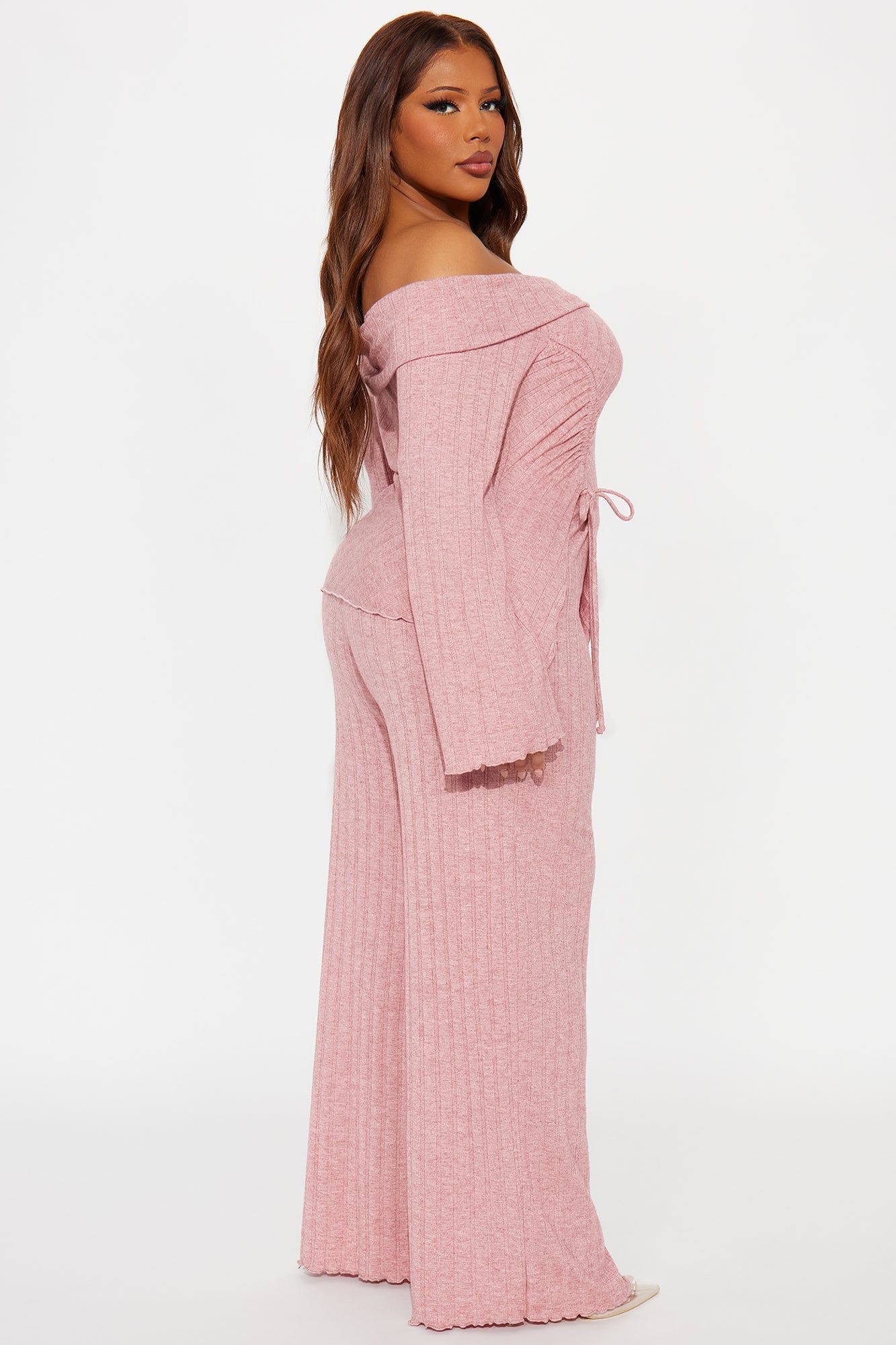 Kaia Off Shoulder Pant Set - Mauve