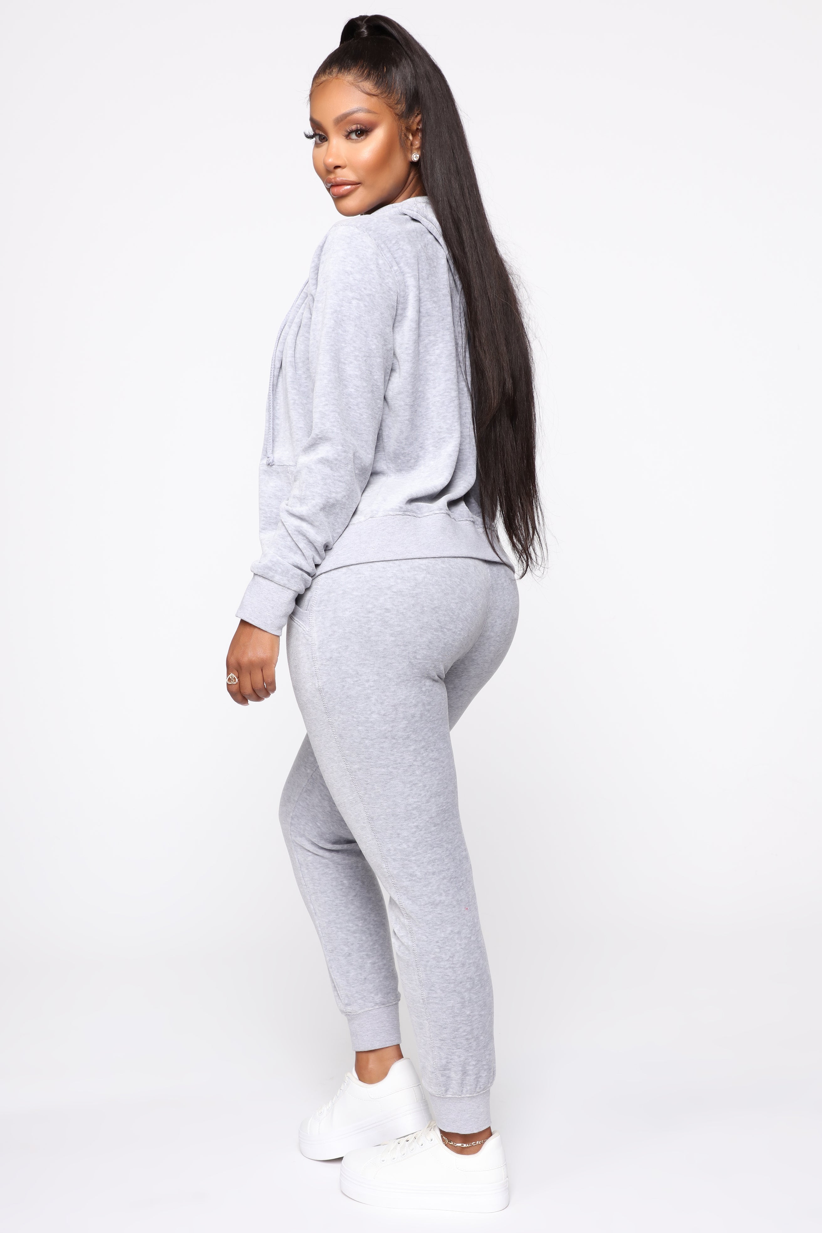 The Original Trendsetter Velour Set - Heather Grey