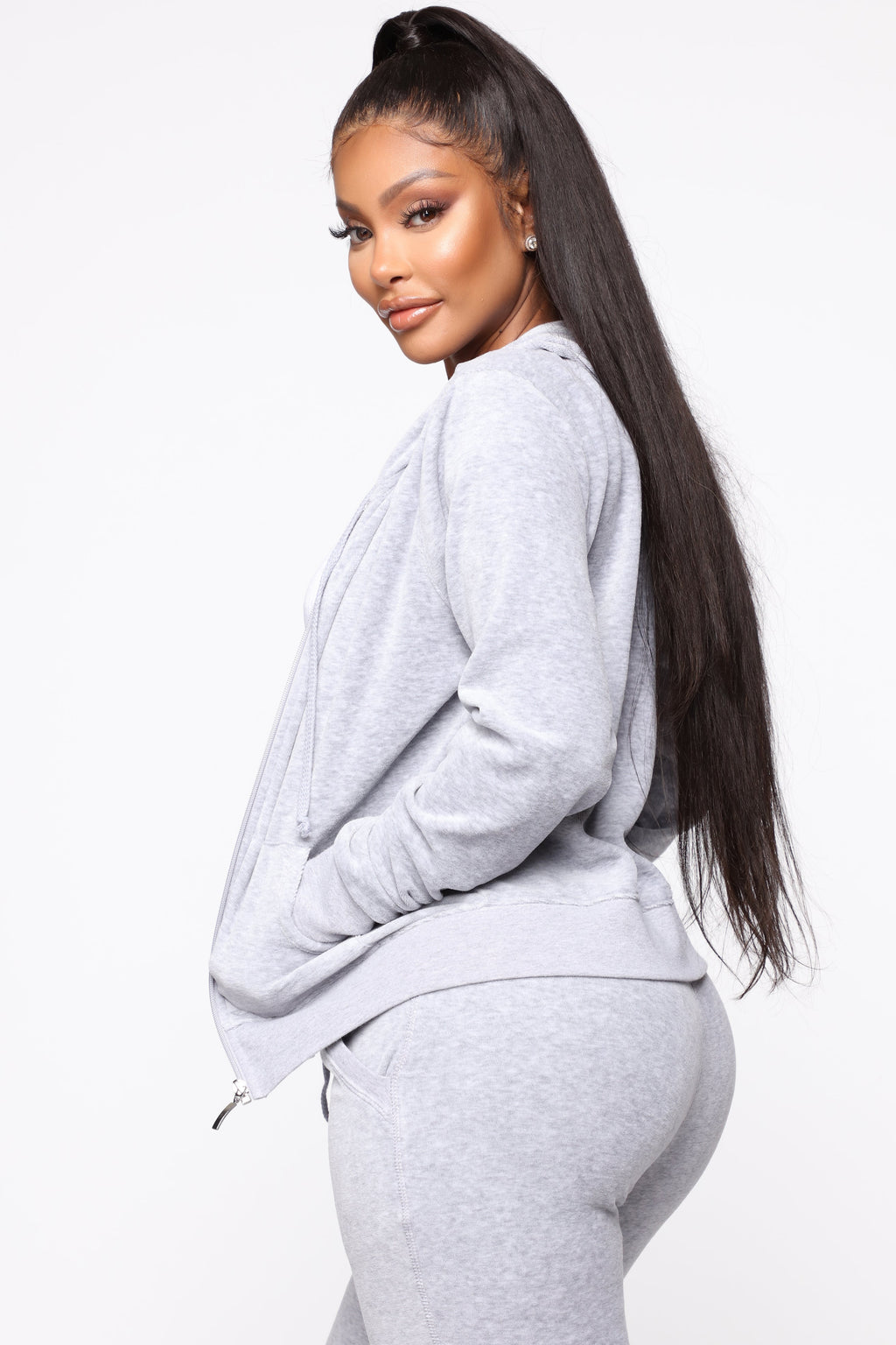 The Original Trendsetter Velour Set - Heather Grey