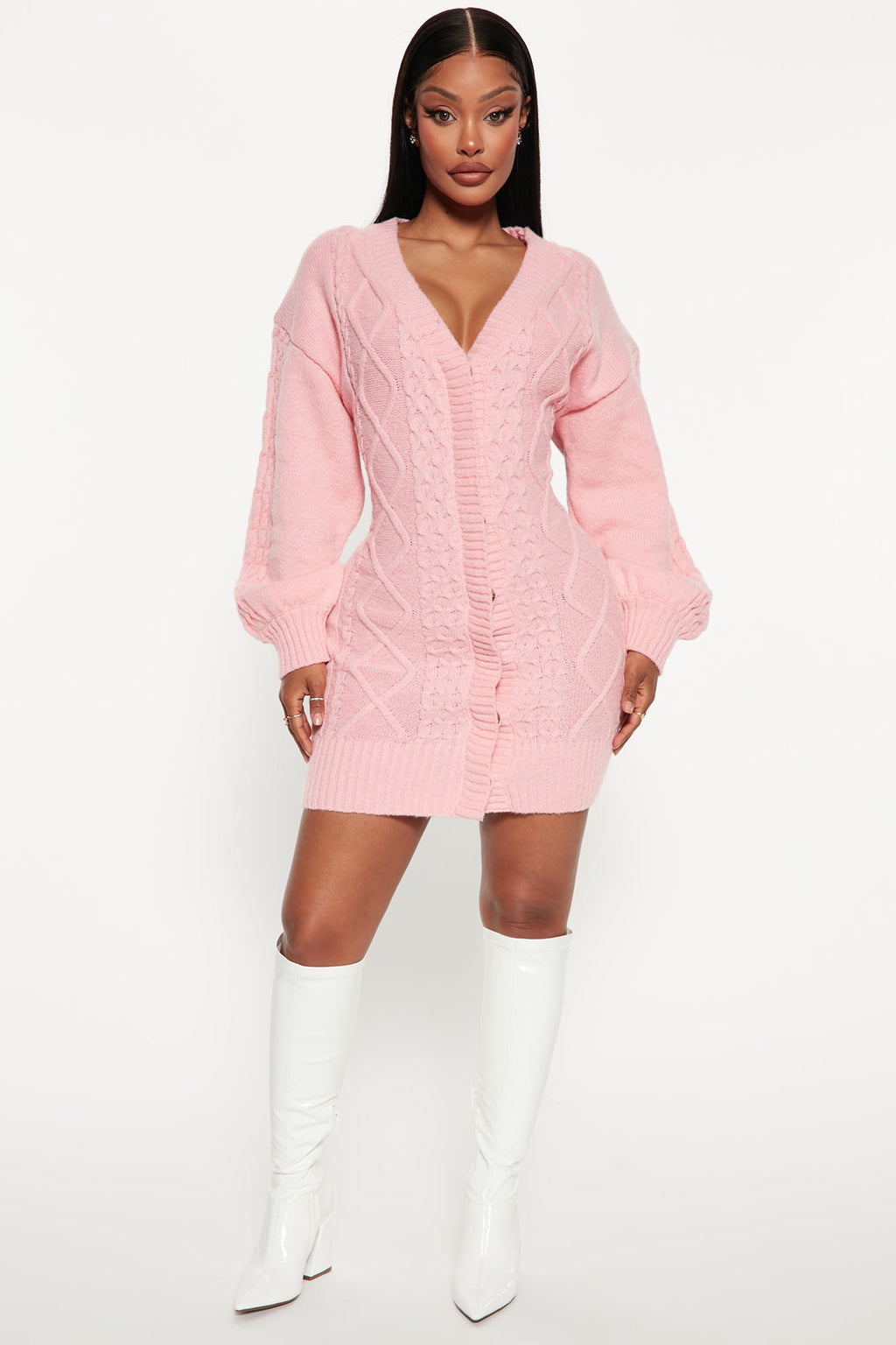 Julie Sweater Mini Dress - Pink