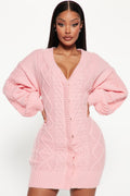 Julie Sweater Mini Dress - Pink