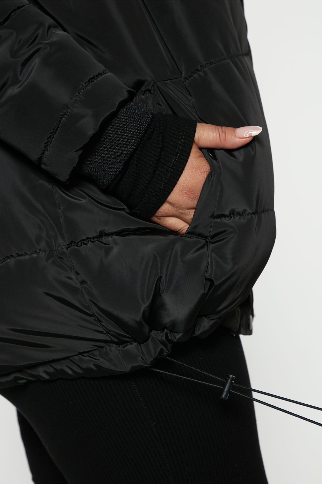 Speak My Mind Puffer Jacket - Black