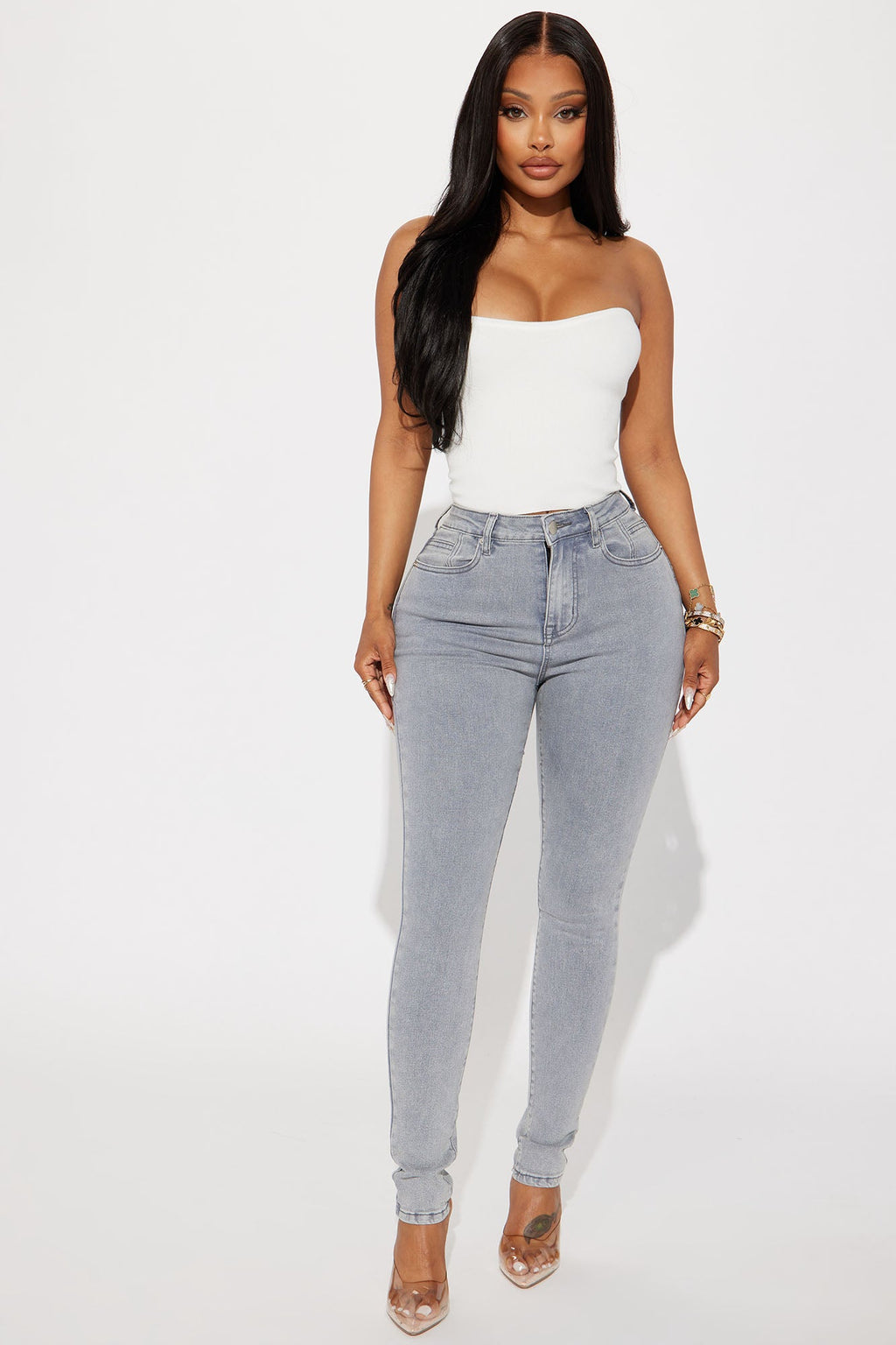 Shape Up Sculpting Stretch Skinny Jeans - Grey