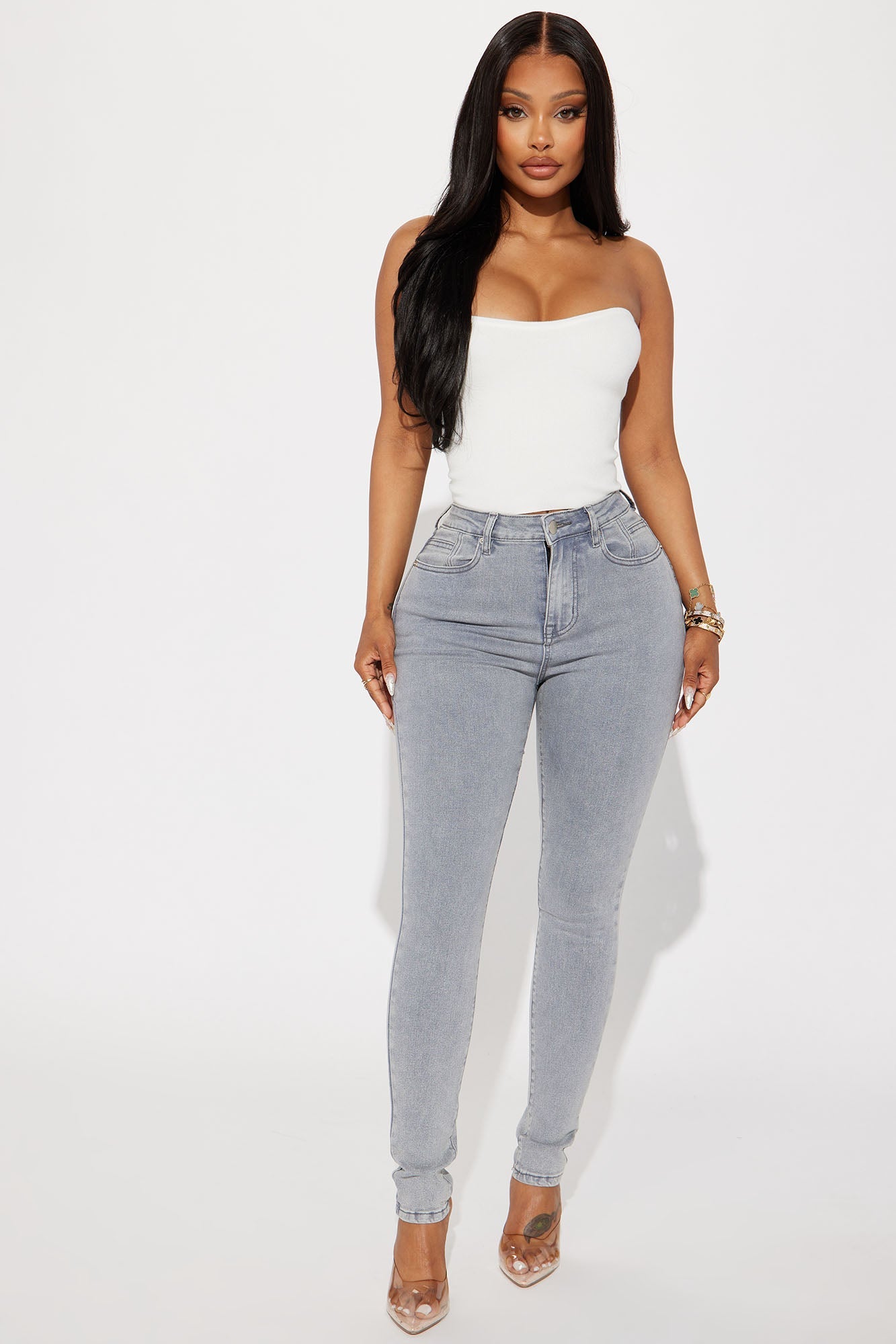 Shape Up Sculpting Stretch Skinny Jeans - Grey
