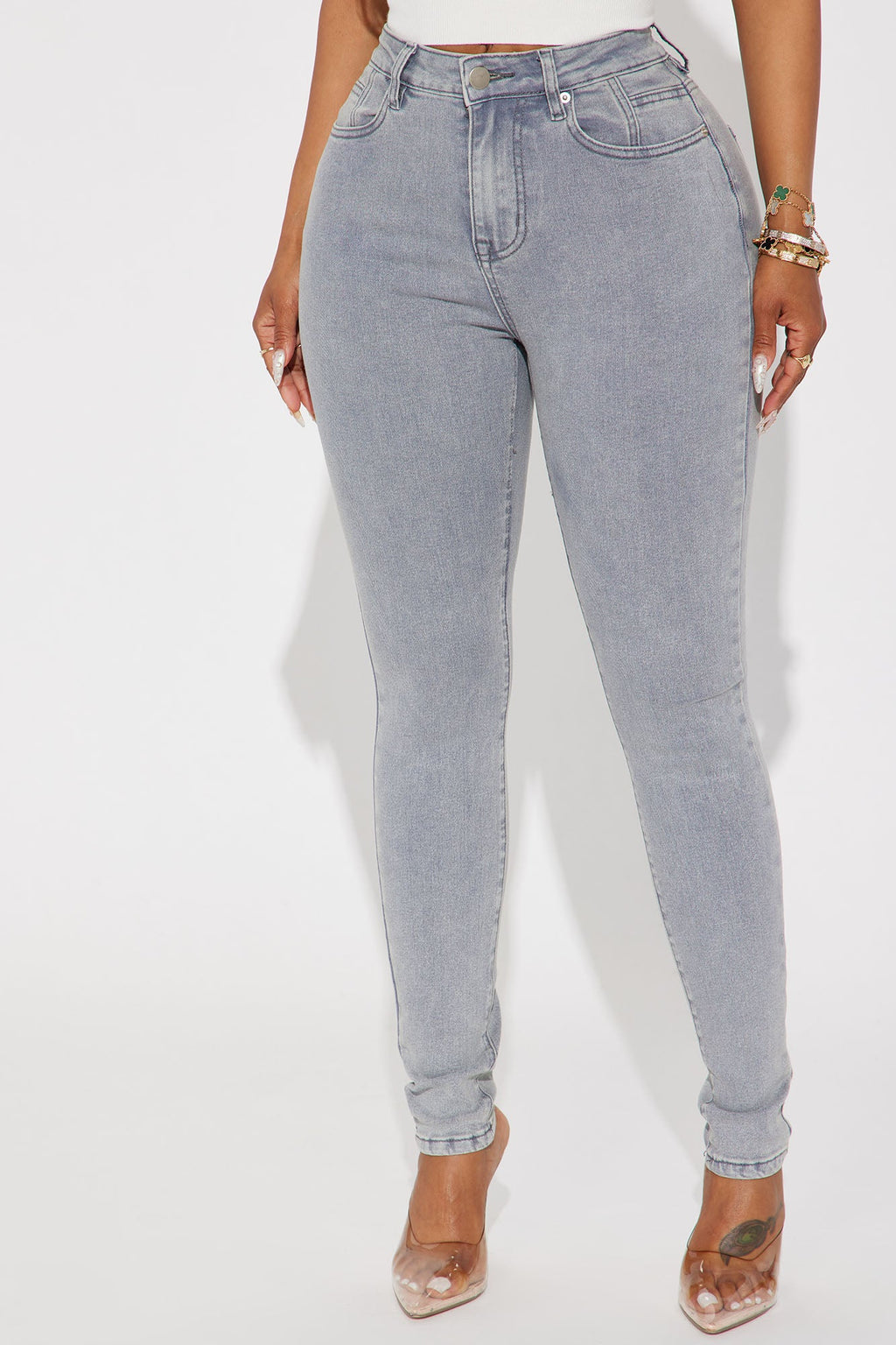 Shape Up Sculpting Stretch Skinny Jeans - Grey
