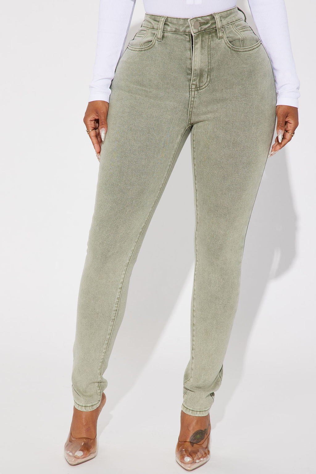 Shape Up Sculpting Stretch Skinny Jeans - Green