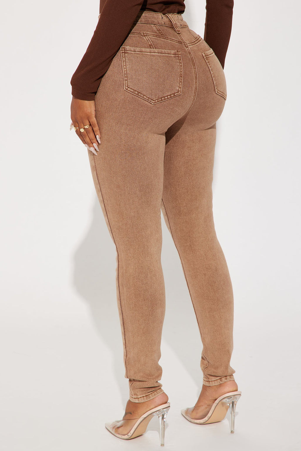 Shape Up Sculpting Stretch Skinny Jeans - Brown