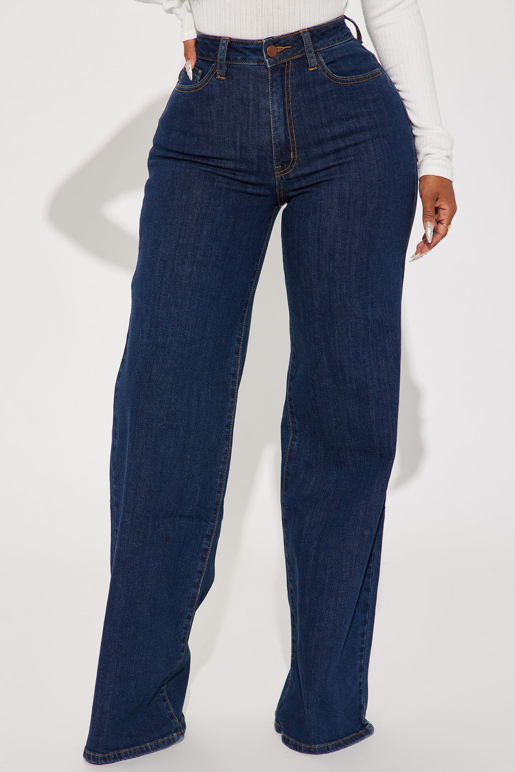 Chasing Thrills Stretch Wide Leg Jeans - Dark Wash