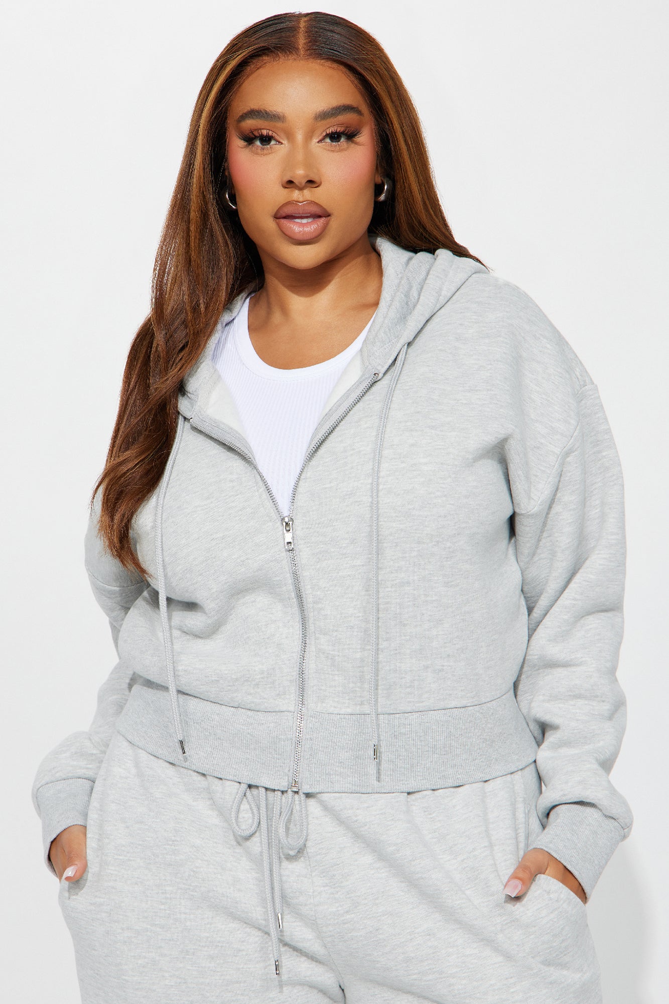 Brianna Jogger Pant Set - Heather Grey