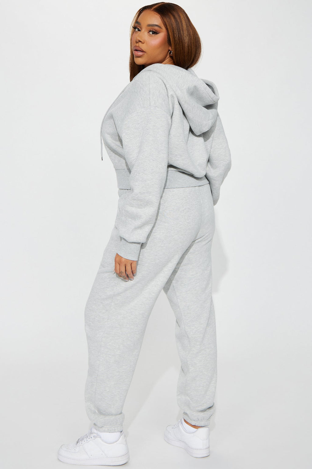 Brianna Jogger Pant Set - Heather Grey